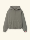 Distressed Zip Up Hoodie (Smoke)