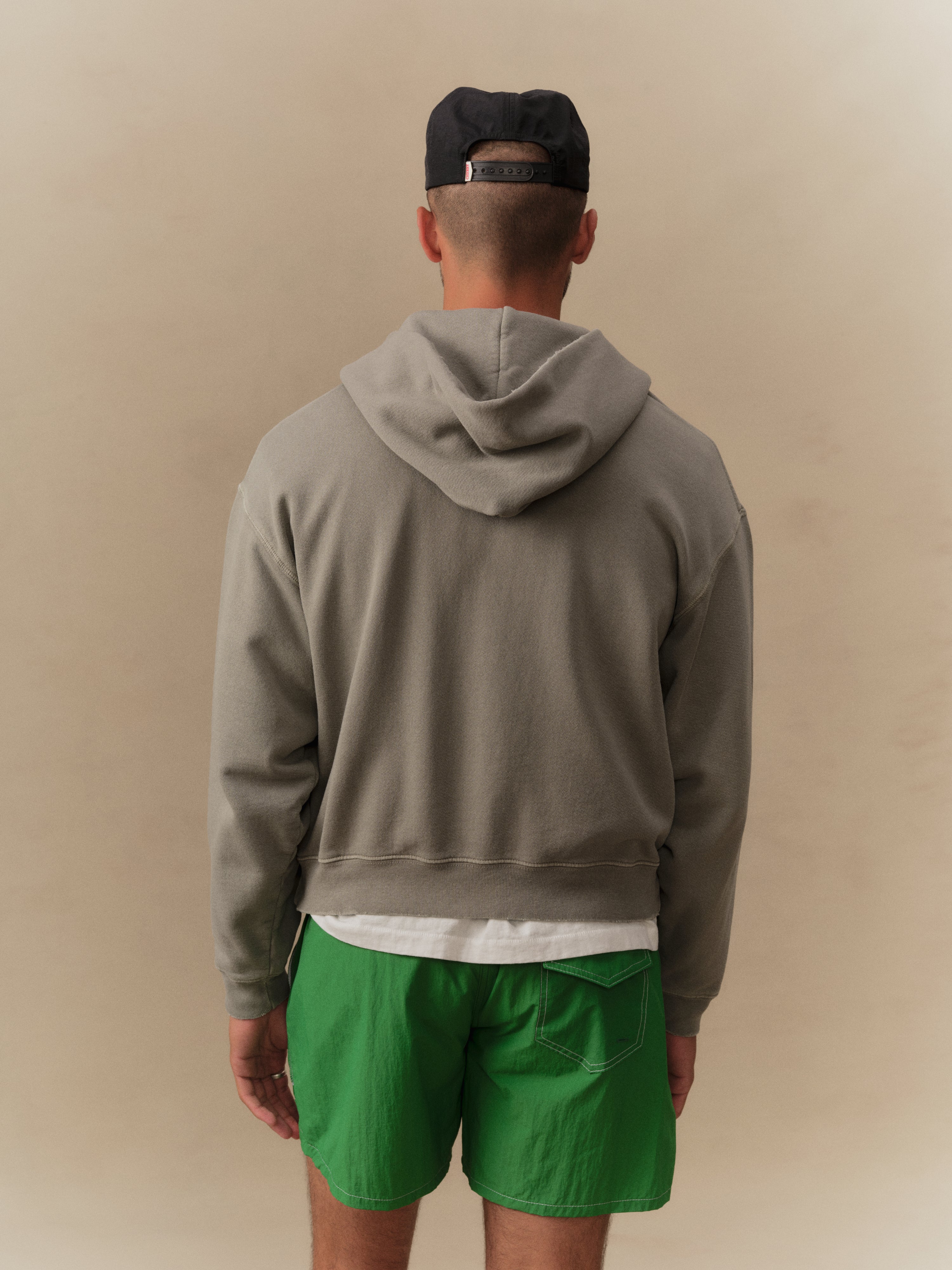 Distressed Zip Up Hoodie (Smoke)