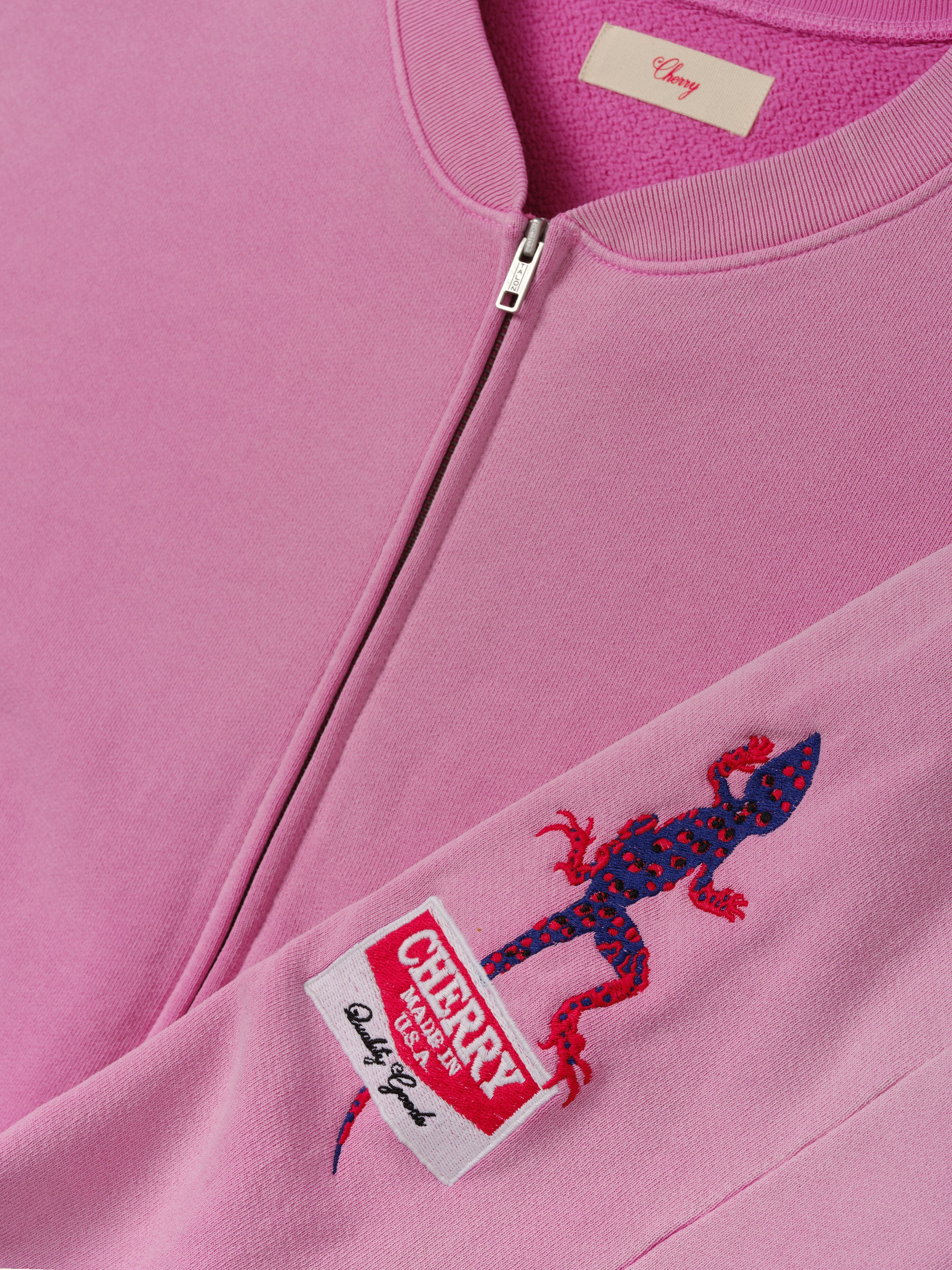 Gecko Zip Up Crew (Fuchsia)