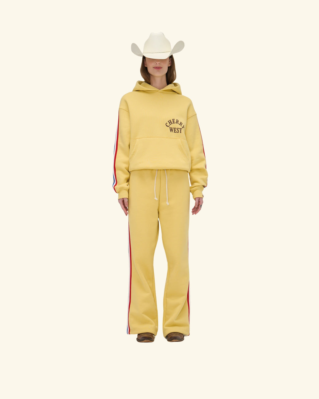 Striped Applique Hoodie (Butter)